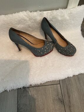 Gianni Bini Striped Studded Pumps Size 6.5